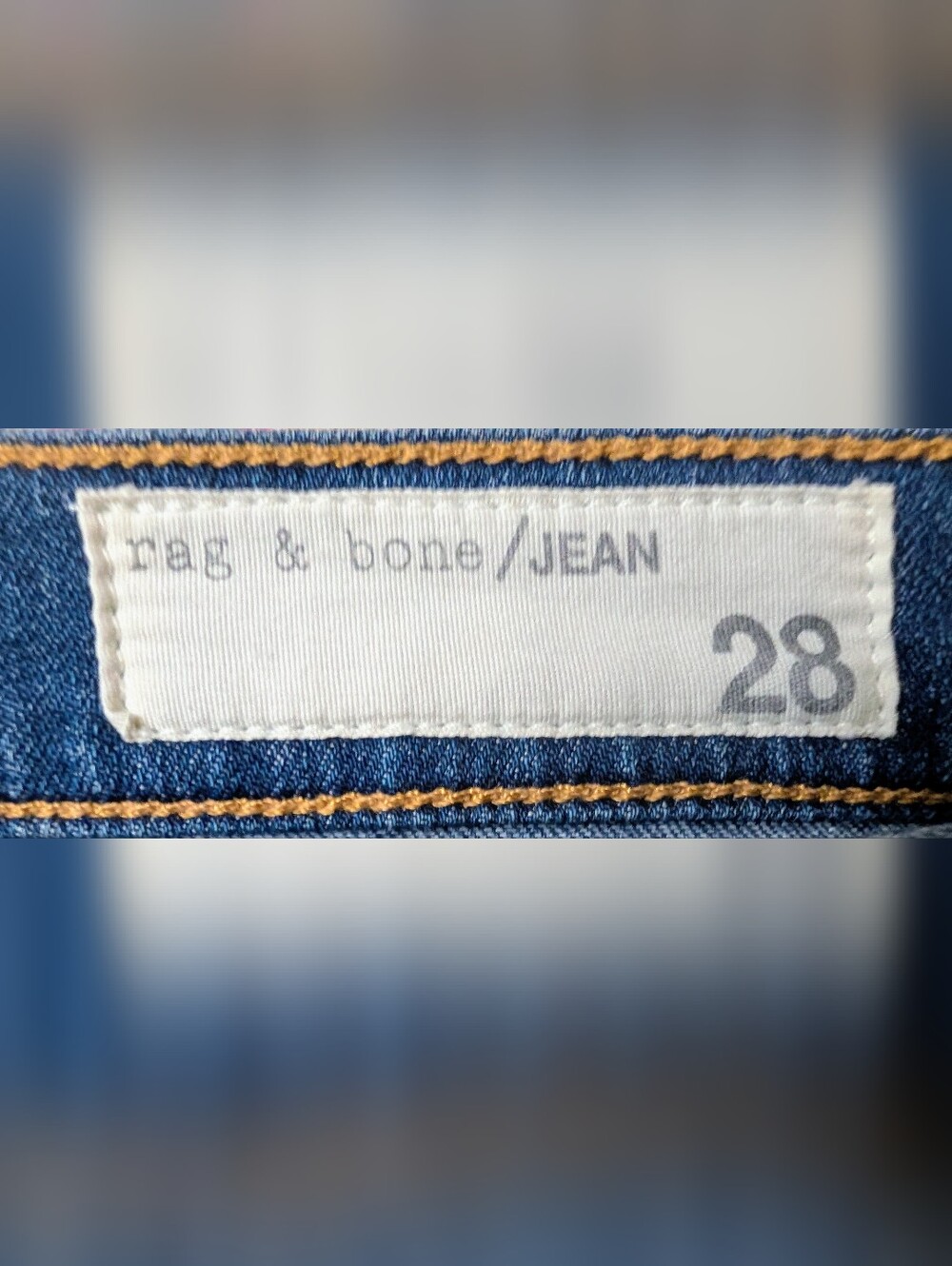 rag & bone Blue Straight Leg Jeans
